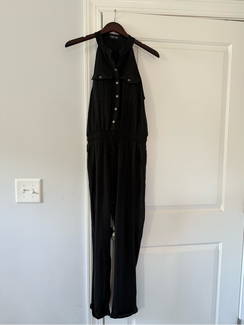 Fabrik Sleeveless Button Up Jumpsuit - Black - Size S